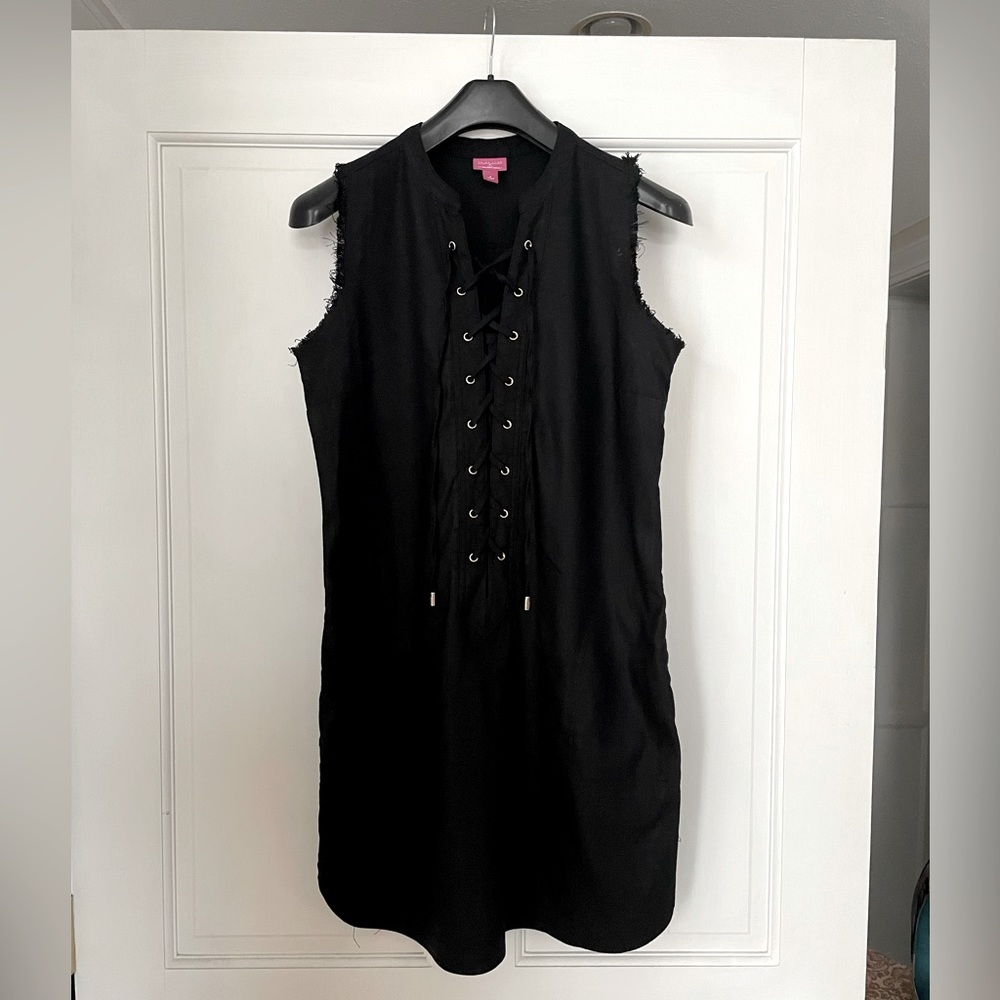 Trina Turk linen blend lace up dress
